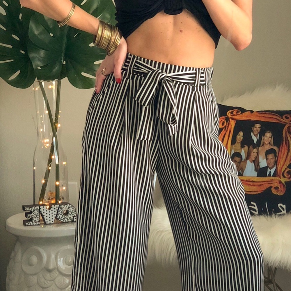 Striped Cropped Pants